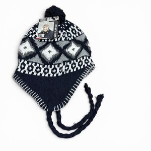 NEW! Men's Navy Insulated Flap Hat by Heat Trendz, One Size Fits Most Nordic